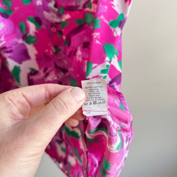 J. Crew Multicolor Floral Printed Sleeveless Button Down Blouse Women Size 14 - Picture 6 of 8